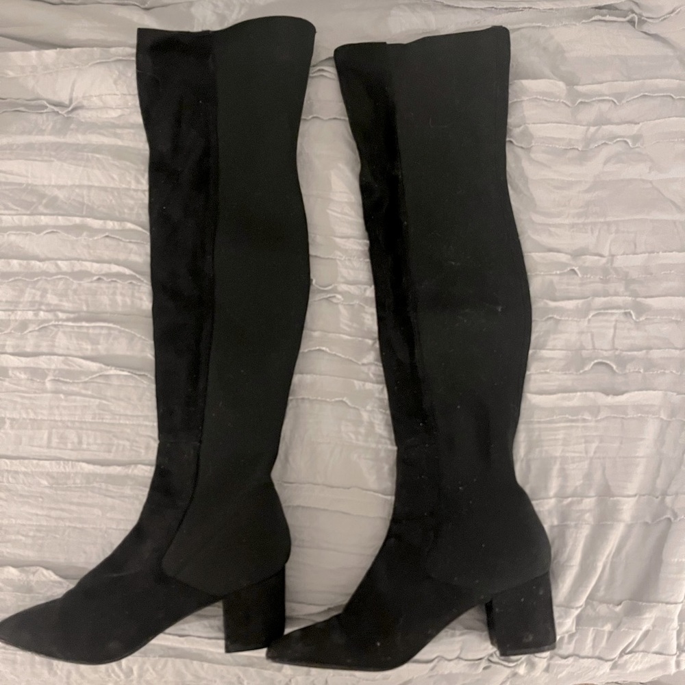 Black over knee boots